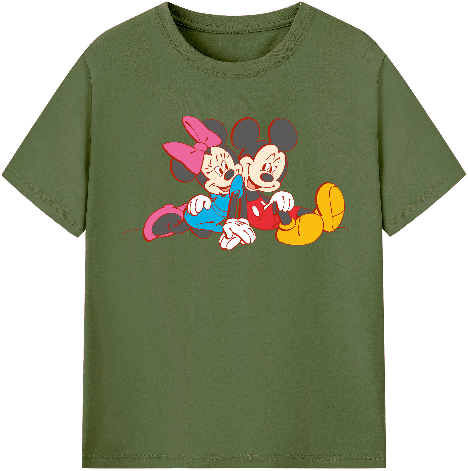 （画像用） ミッキーマウス Mickey Mouse 綿100％半袖Tシャツ（フロントプリント）